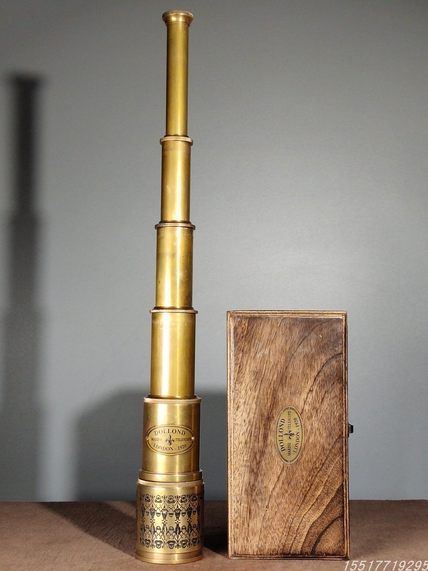 古玩回流纯铜手工单筒望远镜伸缩式复古高清望眼镜古董收藏