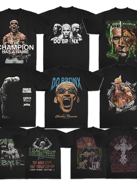 2026新款UFC新款奥利维拉格斗美式男女纯棉潮流T恤MMA短袖