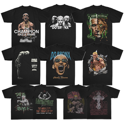 2026新款UFC新款奥利维拉格斗美式男女纯棉潮流T恤MMA短袖