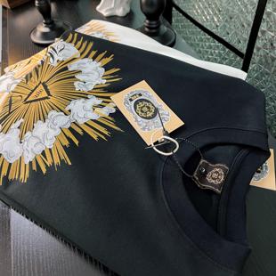 风凉感锦纶新疆棉复古高档短袖 高档布料 欧式 新款 T恤 卡尔教堂