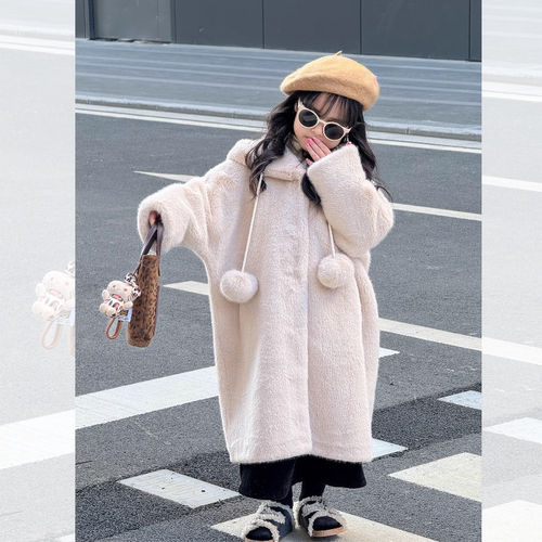 毛毛外套女大童仿水貂绒皮草