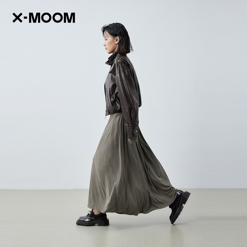 X--MOOM裂纹涂层立领夹克