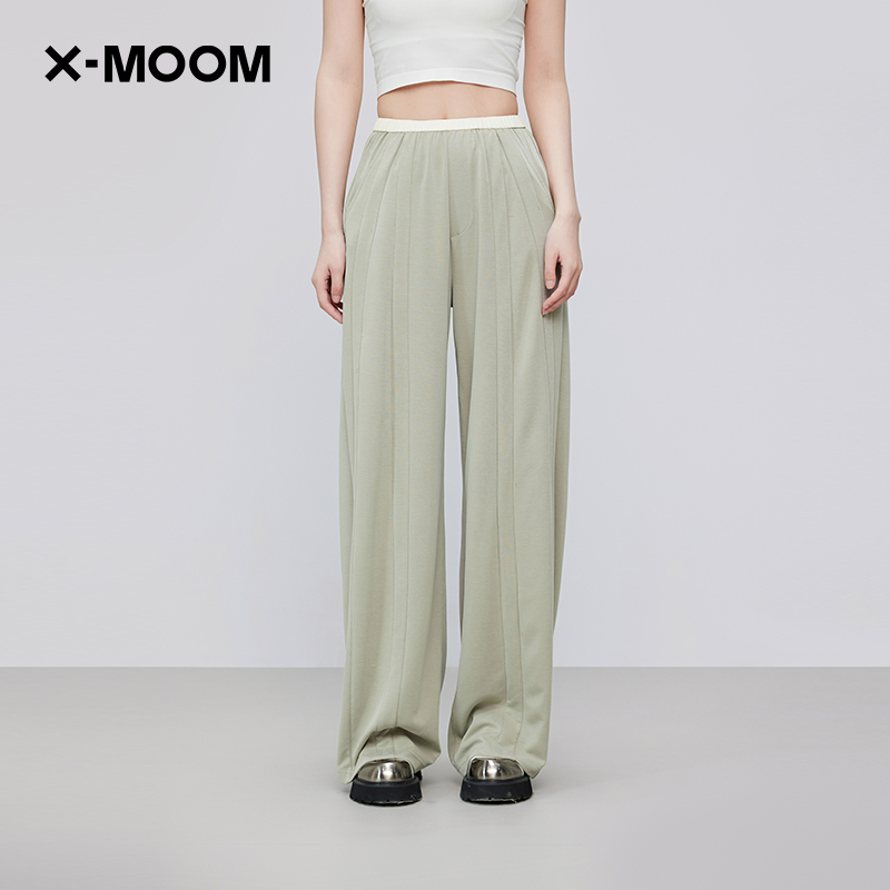 腰头撞色分割线橄榄裤XMOOM