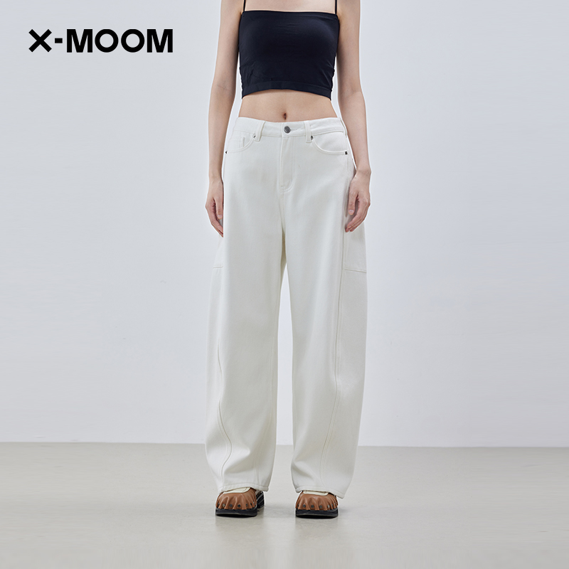 XMOOM磨毛牛仔休闲香蕉裤