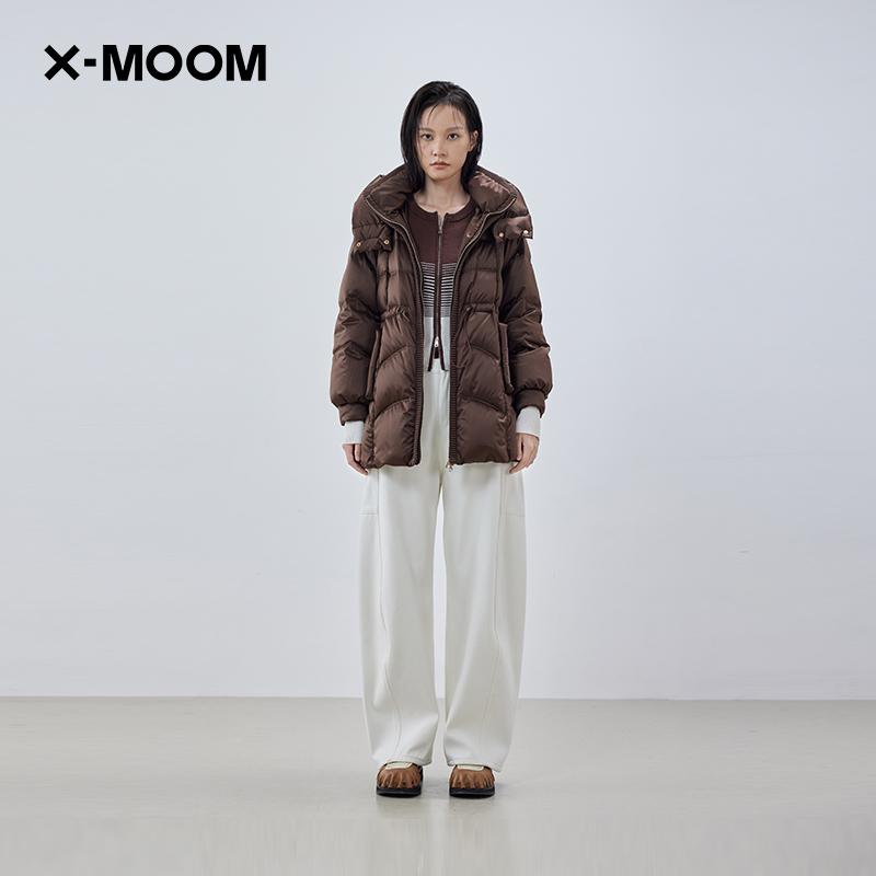 曲奇巧克力边收腰羽绒服X--MOOM