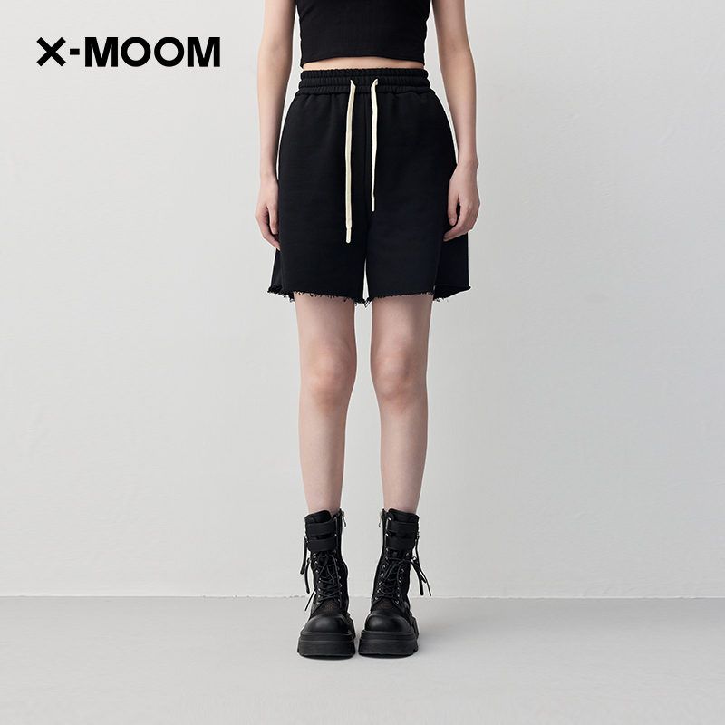 X--MOOM宽腰带厚针织小H版型短裤