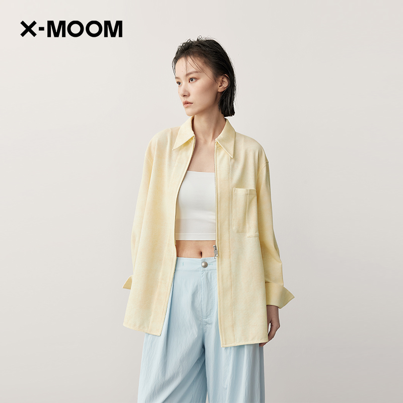 XMOOM错落口袋长袖衬衫