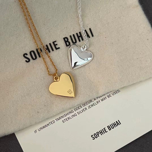 Sophiebuhai通体925纯银经典爱心吊坠项链女日常百搭毛衣链锁骨链