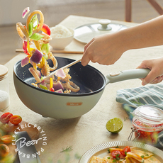 Плиты 小熊电炒锅多功能家用电热火锅煮煎炒一体式不粘锅宿舍学生电煮锅