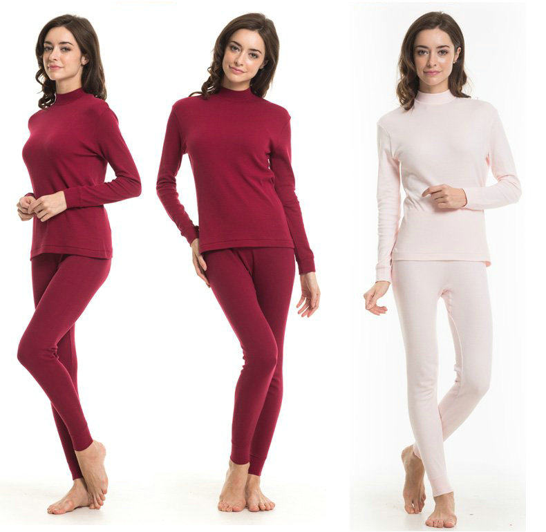 三枪女舒肤纯棉半高领内衣棉毛衫针织秋衣秋裤一寸领全棉打底套装,女士内衣/男士内衣/家居服,保暖套装,淘宝优惠券,粉丝福利购,淘宝优惠卷