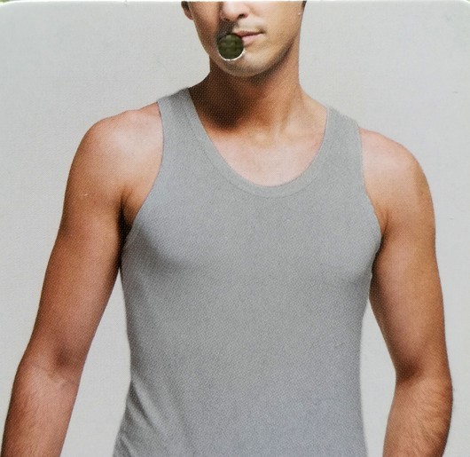 SQ2118三枪纯棉细罗纹弹力男背心跨栏背心针织贴身舒肤透气打底衫