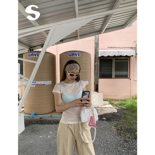 Sleep at 11 韩系夏日薄款内搭外穿休闲基础纯色修身短袖T恤上衣