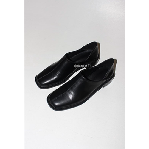 简约复古方头低跟两穿单鞋