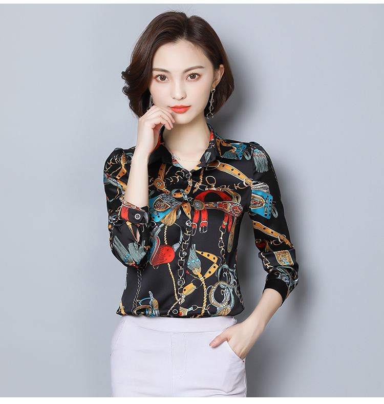 2018春装新款美欧哥弟菲长袖重磅真丝衬衫桑蚕丝中年女装高端上衣
