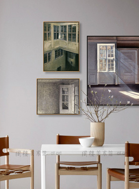 门与窗 Hammershoi 哈默修伊阁楼美术馆艺术装饰画北欧客厅玄关