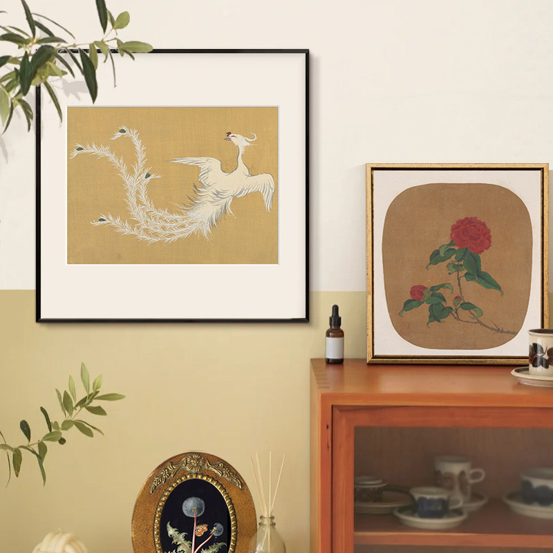 神坂雪佳 日式小众艺术装饰画 新中式书房客厅卧室茶馆背景墙挂画