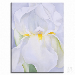 白色鸢尾花7号 Georgia O'Keeffe 欧姬芙艺术装饰画客厅书房玄关