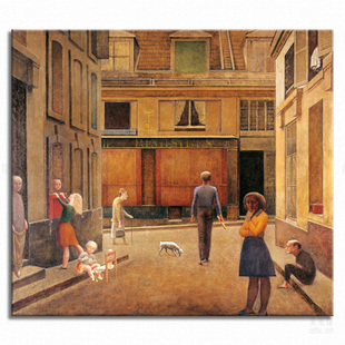 装 巴尔蒂斯 饰画客厅书房卧室酒吧家居艺术 Balthus 圣安德雷巷口