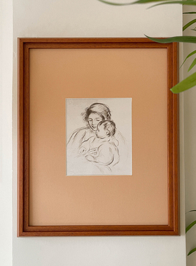 无尽的爱雷诺阿中古风装饰画原木奶油风客厅沙发卧室床头边柜挂画