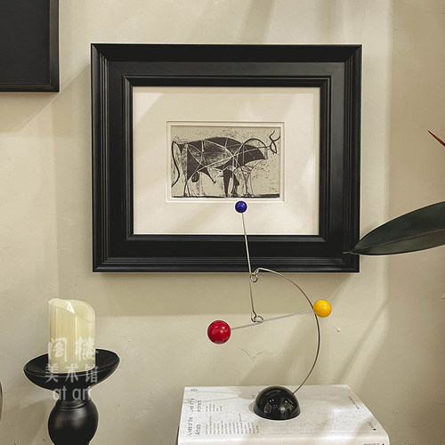 玄关书房中古风是双层卡纸装饰画