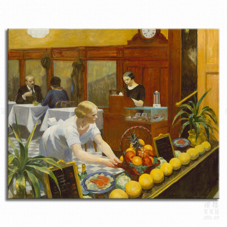 服务台 Edward Hopper 霍普 装饰画 美国艺术客厅书房卧室酒吧图片