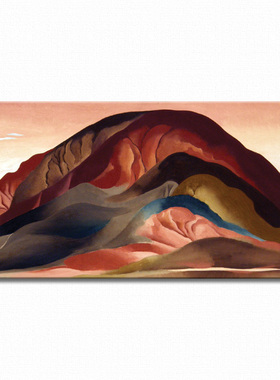 红色山丘 Georgia O'Keeffe 欧姬芙 艺术装饰画客厅书房玄关酒吧