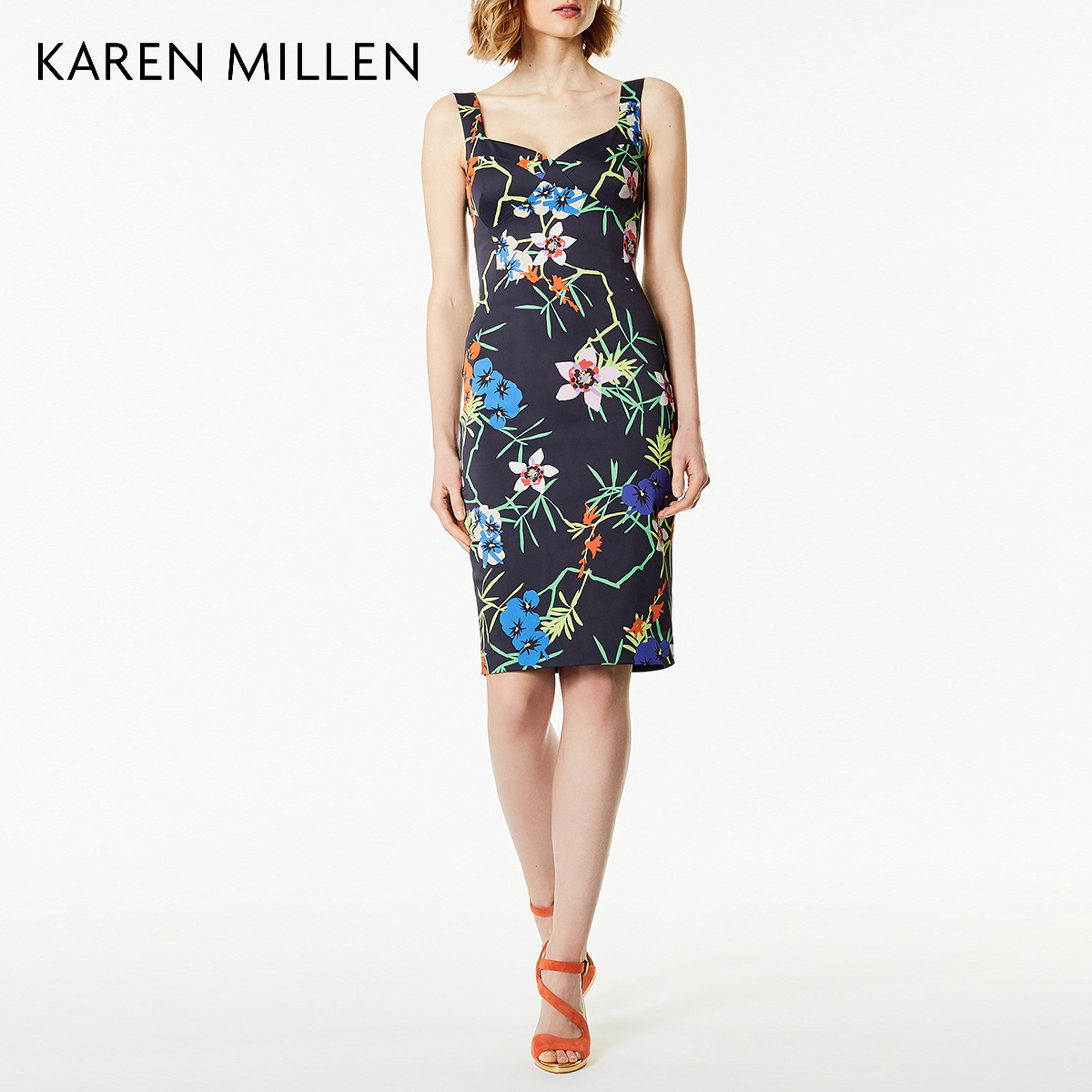 KAREN MILLEN¿Â×Ã×Á«Ó¢Â×Å®×°2018ÏÄÎÞÐäÓ¡»¨Á¬ÒÂȹKM5182B713