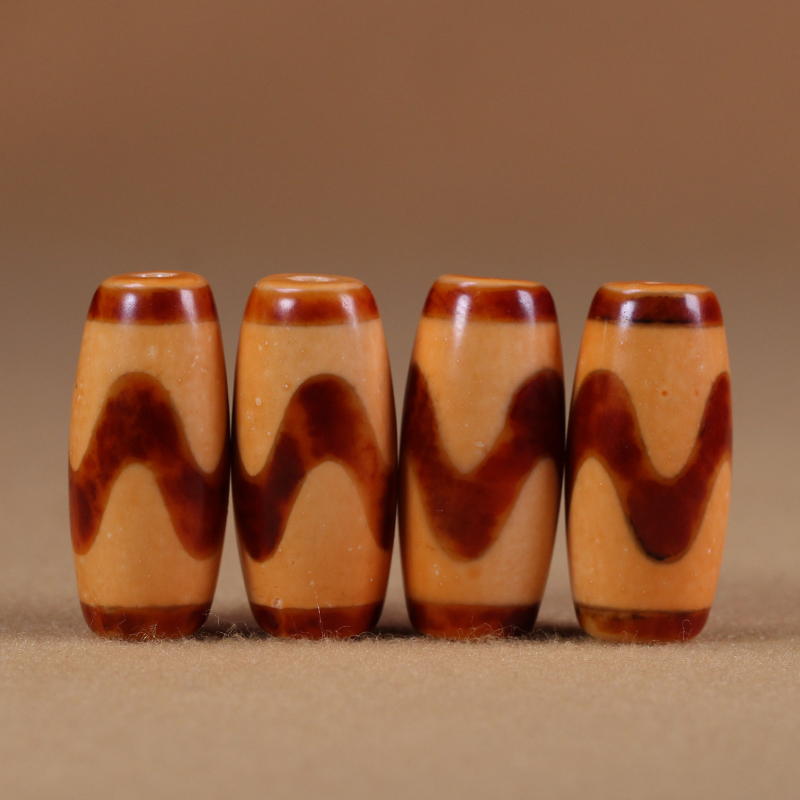 圣饰奇缘 西藏天然玛瑙红肉药师珠虎牙天地天珠12*27mm手串项链