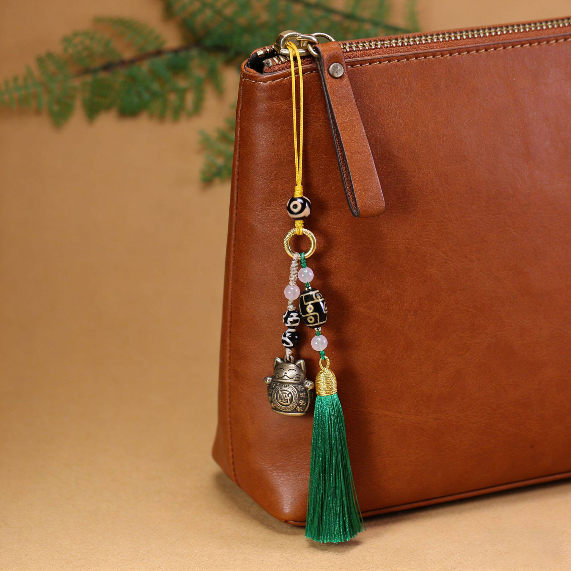 5A级西藏天然真品老矿原石玛瑙九眼三眼宝瓶天珠招财猫包挂钥匙挂