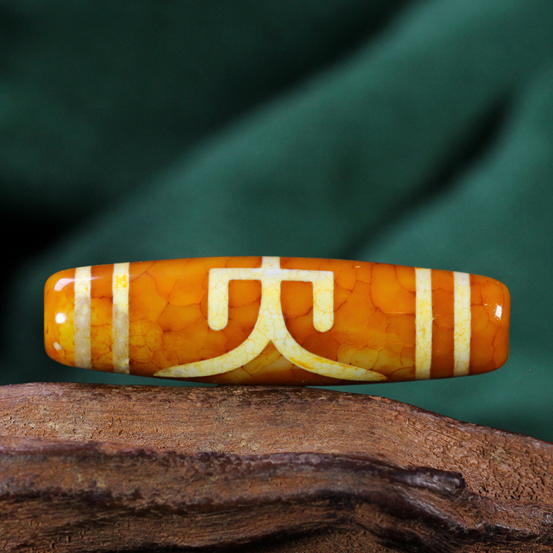 圣饰奇缘 天然真品西藏庙供玛瑙法衣舍利供贵人天珠41*11mm左右