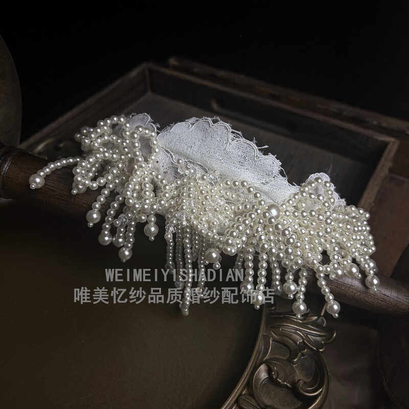 百搭手工蕾丝珍珠写真复古饰品