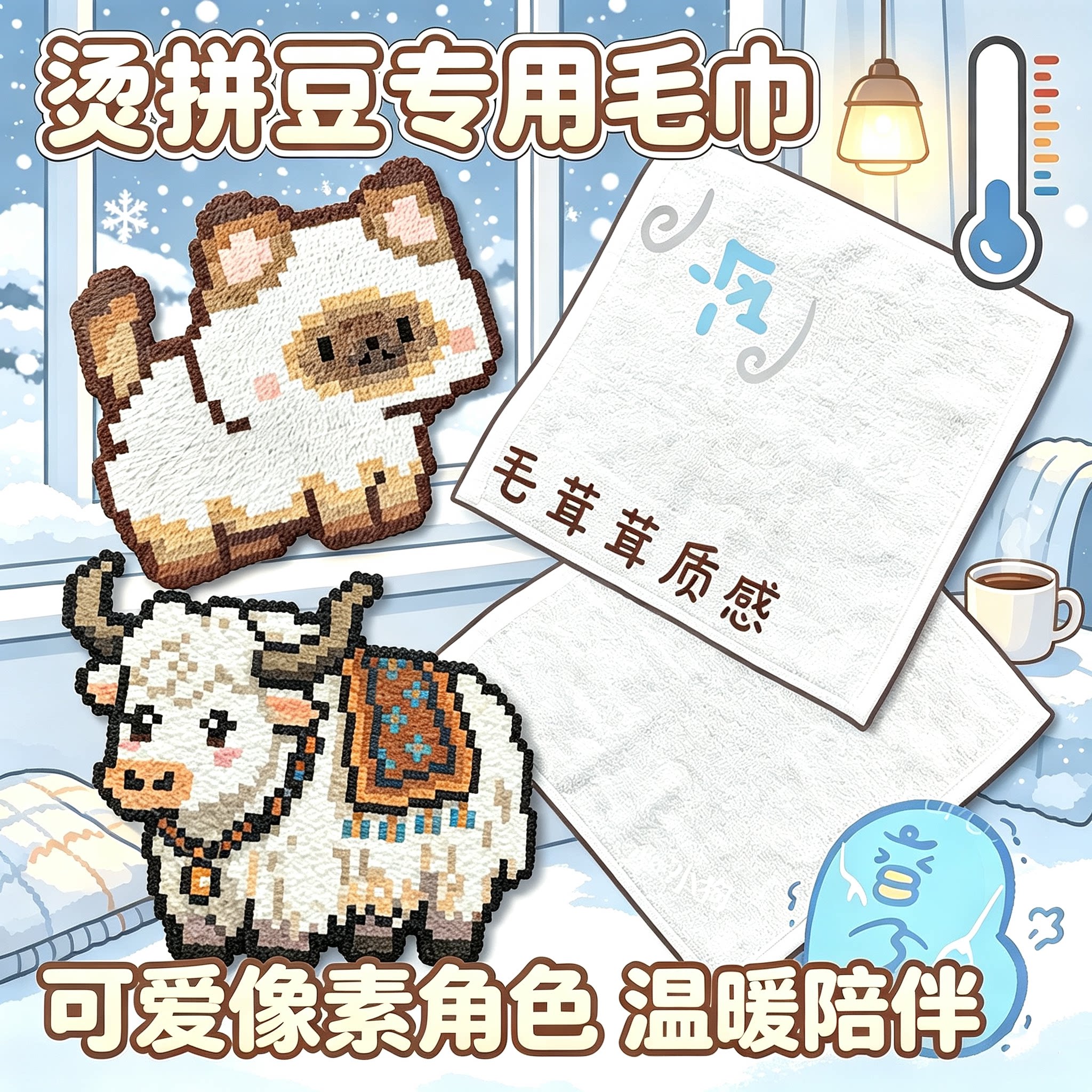 新款毛绒感拼豆毛巾烫专用熨烫助烫布耐高温diy材料包可重复使用6图片