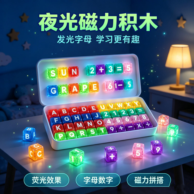 数字字母磁力方块儿童益智玩具男女孩开发大脑思维宝宝的早教礼物