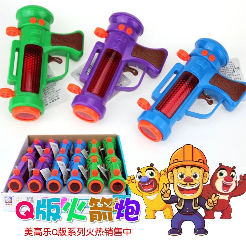 熊出没Q版火箭筒光头强语音声光电动小枪迷你玩具枪