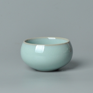 玛瑙入釉汝窑天青釉禅定杯 60毫升 原产地汝州发货三味汝瓷主人杯