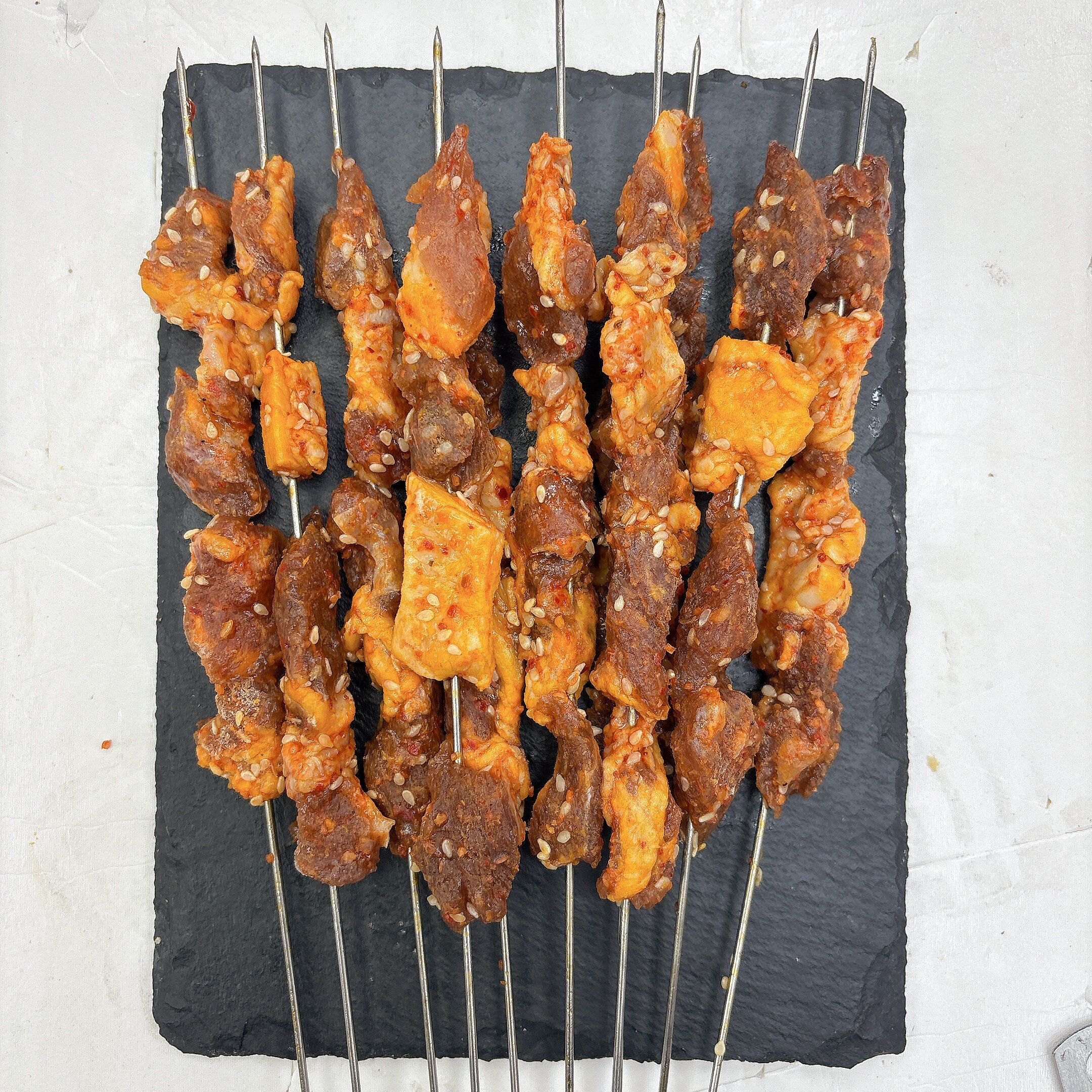 酱油筋串牛肉串调理腌制牛酱油筋30支烧烤油炸小吃食材酱油筋牛肉