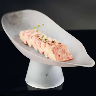 高端火锅创意玻璃高脚船形盘海鲜三文鱼刺身干冰盘蔬菜拼盘凉菜盘