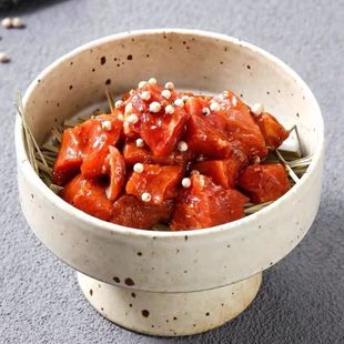 陶瓷高脚碗三出山火锅店黑胡椒牛肉粒专用餐具创意特色山野风盘子