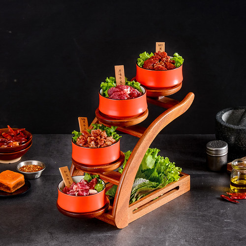 木质创意火锅分格拼盘组合餐具