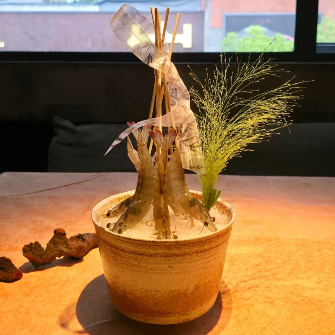 创意火锅店竹签插桶罐鲜活虾餐具
