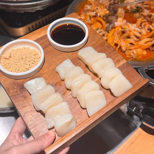 火锅店年糕糯米小酥肉实木托盘
