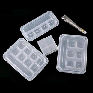 不锈钢冰块盒子家用铁冰粒收纳盒PP塑料盒冰粒盒子12格8格6格4格