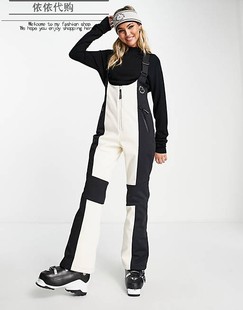 拼色喇叭修身 9.19 防水背带滑雪裤 South Beach新款 正品 女 英国代购