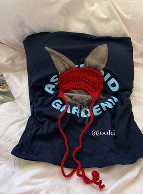 叮咚!你的少女心抹胸到货!带胸垫的小红帽兔无袖修身裹胸短款上衣