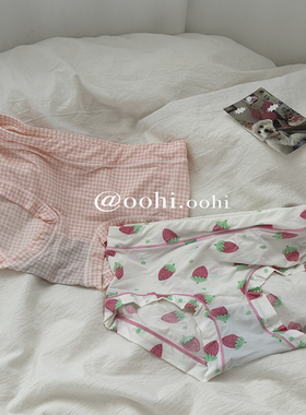 揪敏！这是给PP盖的凉感小格子毯！会呼吸的粉奶格纹三角内裤少女