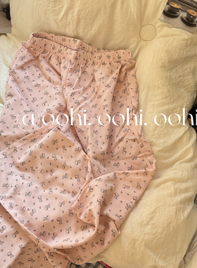 哦耶!不撞款史努比粉格子睡裤#蛮好看可爱狗狗图案可外穿家居裤夏