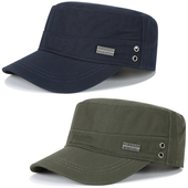 平顶帽男夏天时尚 休闲中老年帽子鸭舌帽爸爸爷爷男款 户外棒球帽