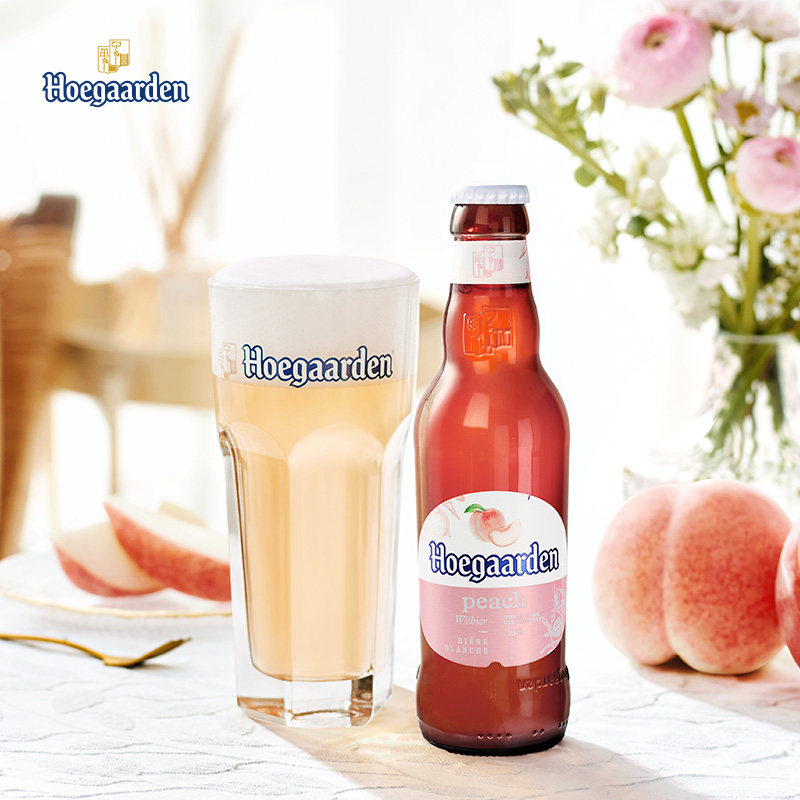 【临期】Hoegaarden福佳啤酒漾漾蜜桃味啤酒精酿果啤酒248ml*6瓶
