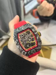Richard's Same Style Carbon Fiber Men's Watch, Ultra-Thin Barrel-Shaped Non-Mechanical Nylon Strap, Personalized Casual Men's Watch