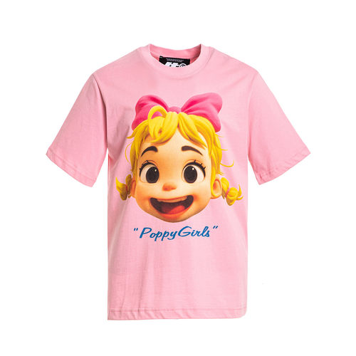 Poppy Girls 卡通印花短袖 T 恤 宽松情侣款圆领上衣 JT092020288